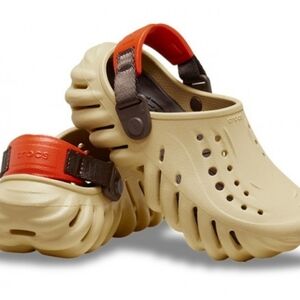 CROCS Echo Clog Sesame Tan Adult Mens & Womens S 7.5 J4 Design Colorado Orange